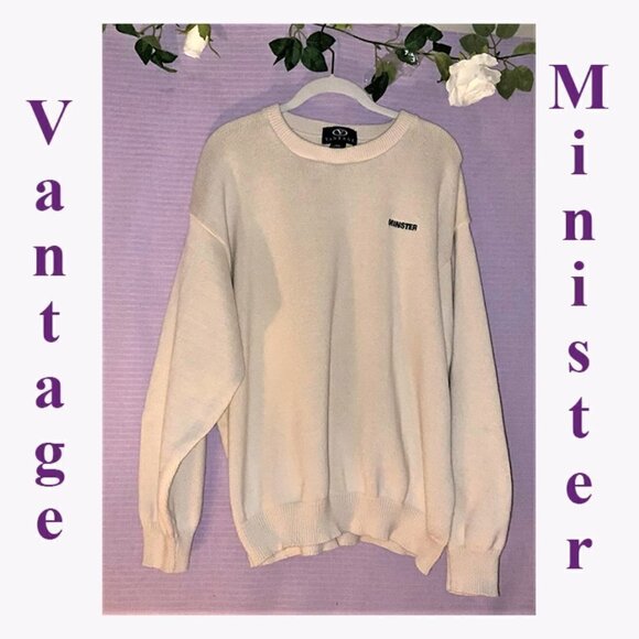 NWOT Men's Vantage Sweater (Minister Embroidered) 100% Cotton XL - Picture 3 of 6